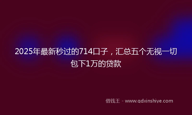2025年最新秒过的714口子，汇总五个无视一切包下1万的贷款