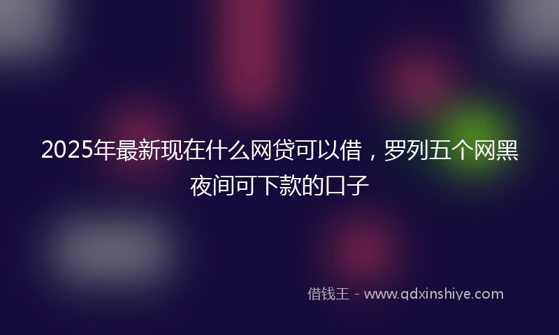 2025年最新现在什么网贷可以借，罗列五个网黑夜间可下款的口子