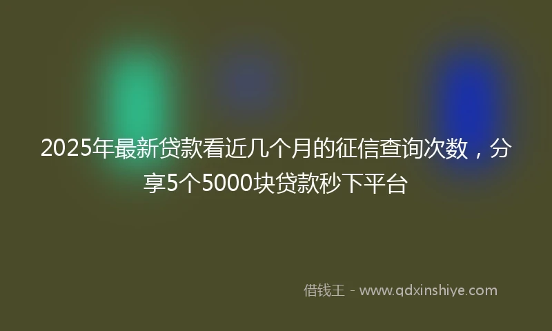 2025年最新贷款看近几个月的征信查询次数，分享5个5000块贷款秒下平台