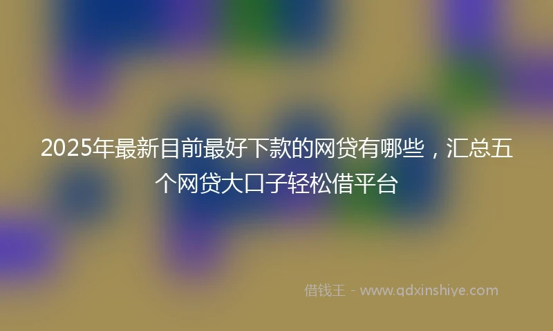 2025年最新目前最好下款的网贷有哪些，汇总五个网贷大口子轻松借平台