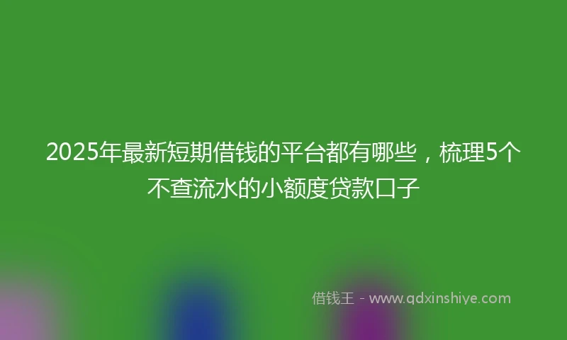 2025年最新短期借钱的平台都有哪些，梳理5个不查流水的小额度贷款口子