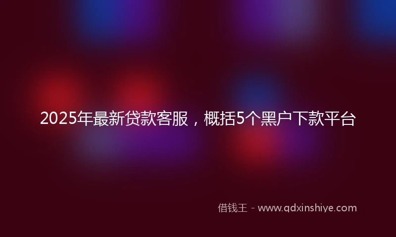 2025年最新贷款客服，概括5个黑户下款平台