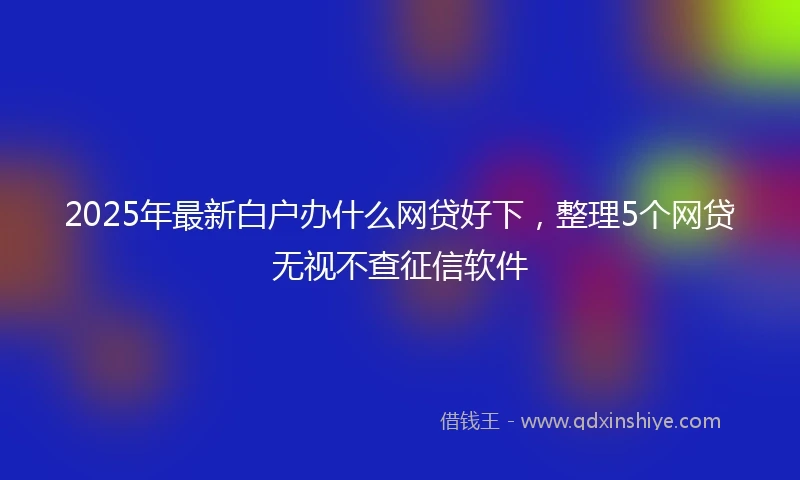 2025年最新白户办什么网贷好下，整理5个网贷无视不查征信软件