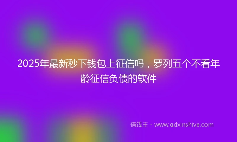 2025年最新秒下钱包上征信吗，罗列五个不看年龄征信负债的软件