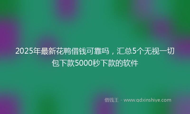 2025年最新花鸭借钱可靠吗，汇总5个无视一切包下款5000秒下款的软件