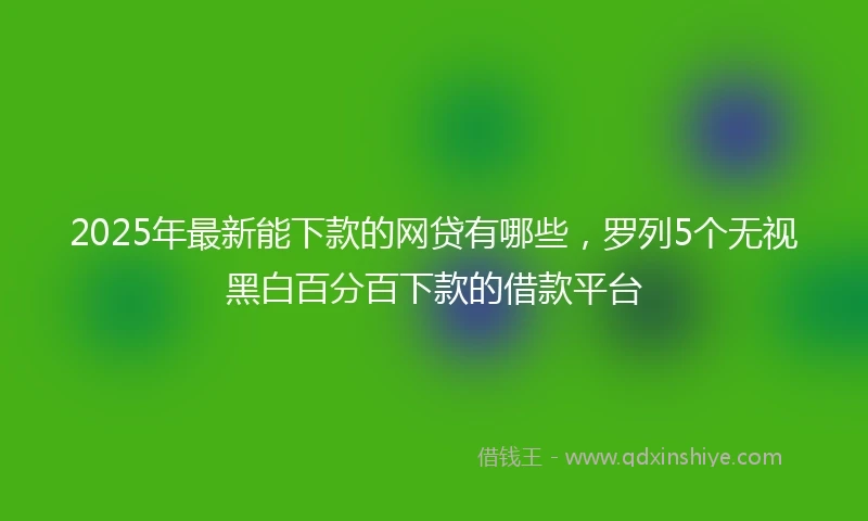 2025年最新能下款的网贷有哪些，罗列5个无视黑白百分百下款的借款平台