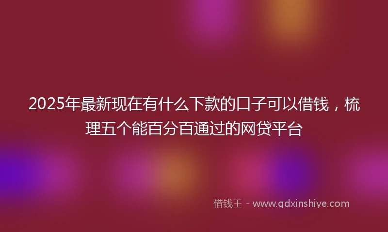 2025年最新现在有什么下款的口子可以借钱，梳理五个能百分百通过的网贷平台