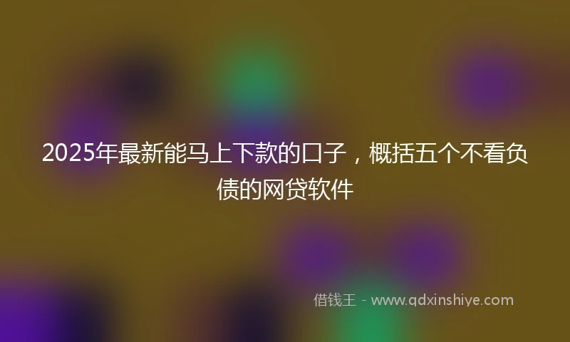 2025年最新能马上下款的口子，概括五个不看负债的网贷软件