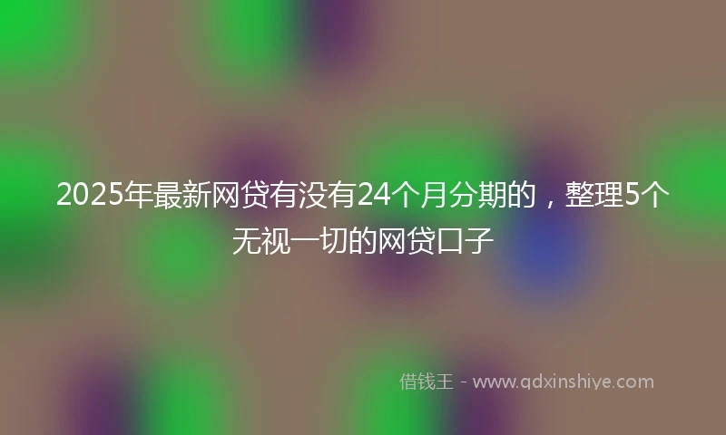 2025年最新网贷有没有24个月分期的，整理5个无视一切的网贷口子