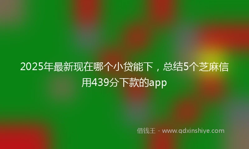 2025年最新现在哪个小贷能下，总结5个芝麻信用439分下款的app
