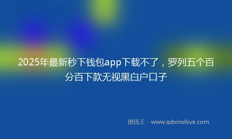 2025年最新秒下钱包app下载不了，罗列五个百分百下款无视黑白户口子