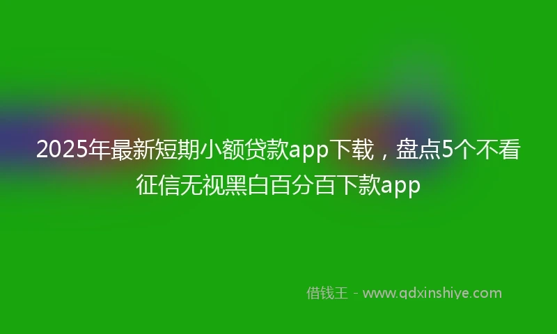 2025年最新短期小额贷款app下载，盘点5个不看征信无视黑白百分百下款app