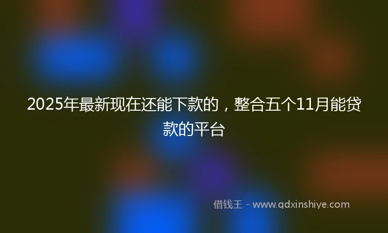 2025年最新现在还能下款的，整合五个11月能贷款的平台