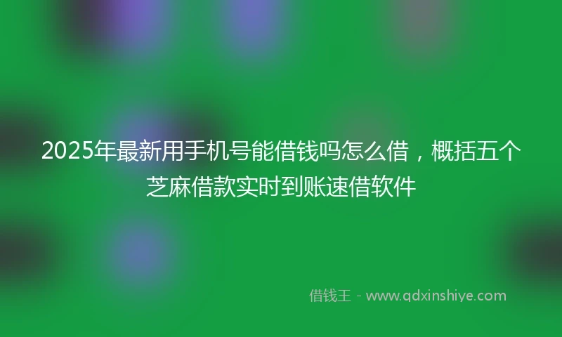2025年最新用手机号能借钱吗怎么借，概括五个芝麻借款实时到账速借软件