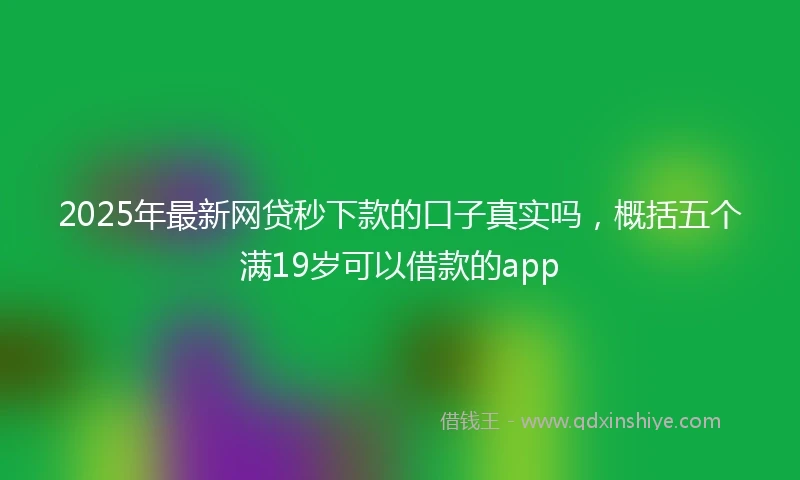 2025年最新网贷秒下款的口子真实吗，概括五个满19岁可以借款的app