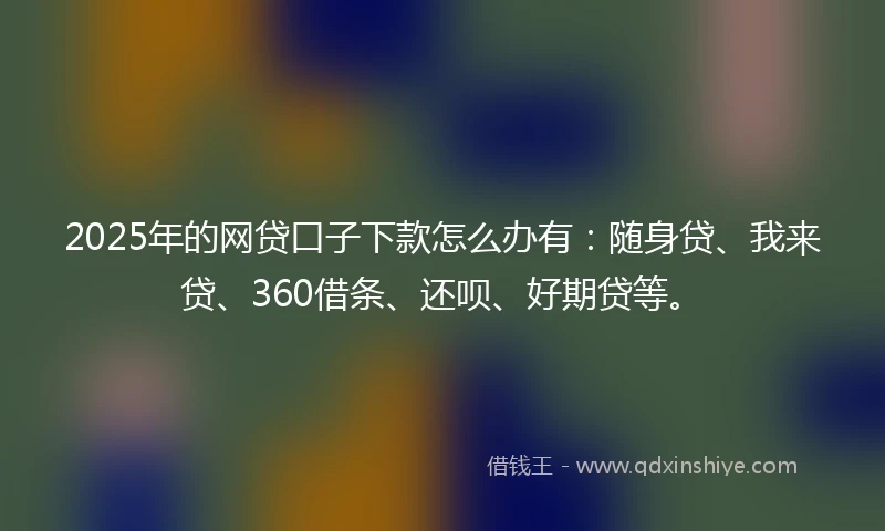 2025年的网贷口子下款怎么办有：随身贷、我来贷、360借条、还呗、好期贷等。