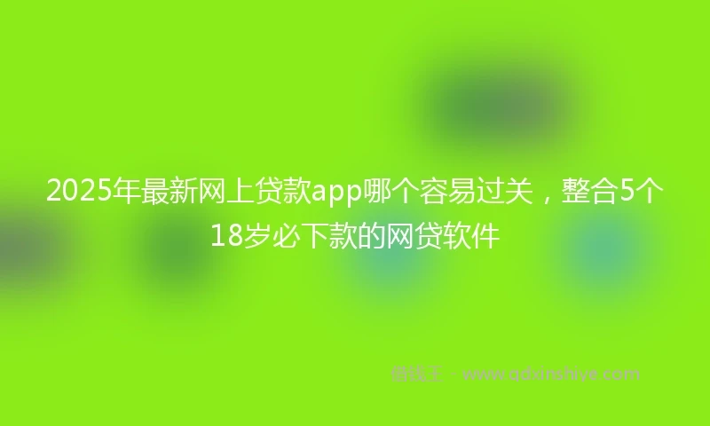 2025年最新网上贷款app哪个容易过关，整合5个18岁必下款的网贷软件