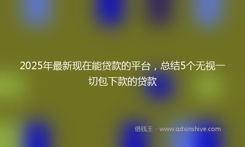 2025年最新现在能贷款的平台，总结5个无视一切包下款的贷款