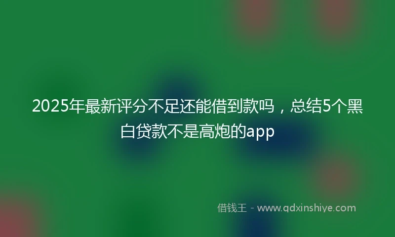 2025年最新评分不足还能借到款吗，总结5个黑白贷款不是高炮的app