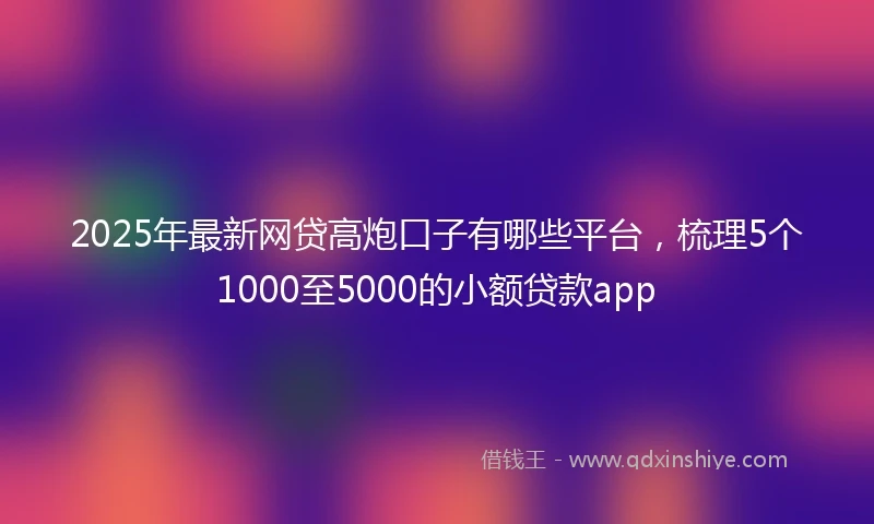 2025年最新网贷高炮口子有哪些平台，梳理5个1000至5000的小额贷款app