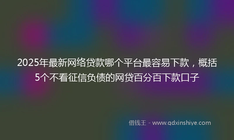 2025年最新网络贷款哪个平台最容易下款，概括5个不看征信负债的网贷百分百下款口子