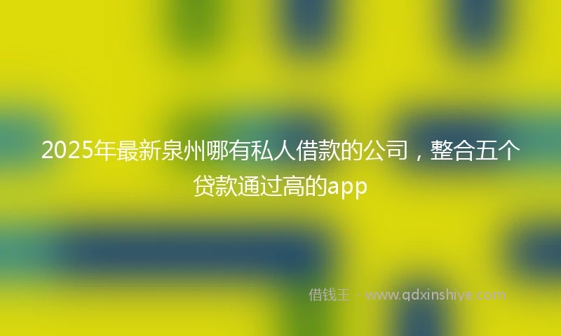 2025年最新泉州哪有私人借款的公司，整合五个贷款通过高的app