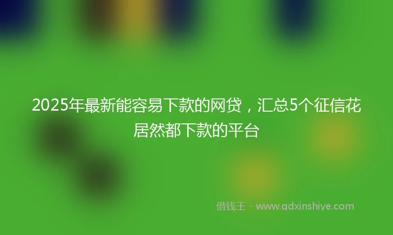 2025年最新能容易下款的网贷，汇总5个征信花居然都下款的平台
