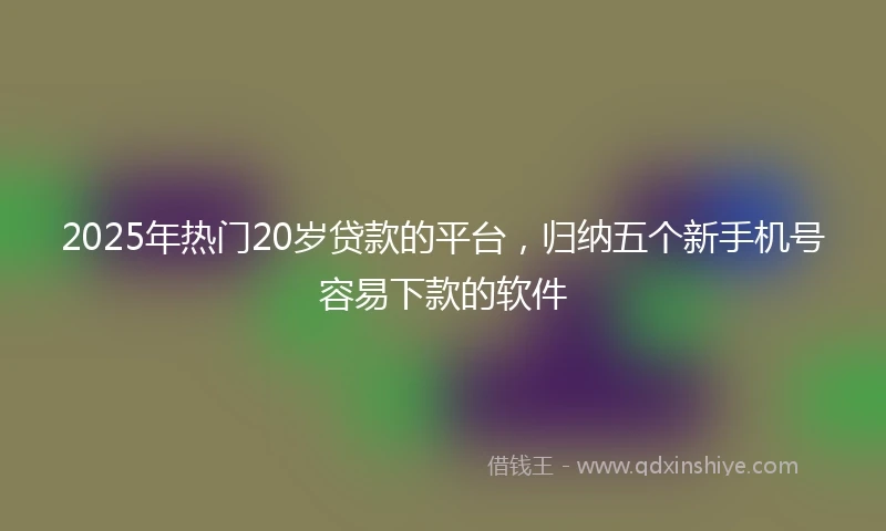 2025年热门20岁贷款的平台，归纳五个新手机号容易下款的软件