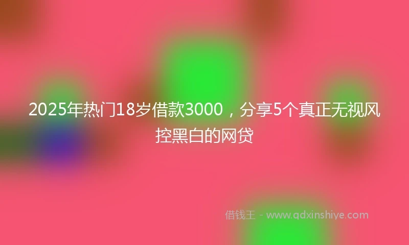 2025年热门18岁借款3000，分享5个真正无视风控黑白的网贷