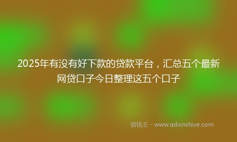 2025年有没有好下款的贷款平台，汇总五个最新网贷口子今日整理这五个口子