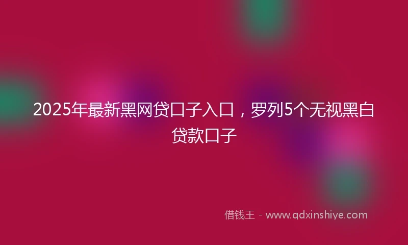 2025年最新黑网贷口子入口，罗列5个无视黑白贷款口子
