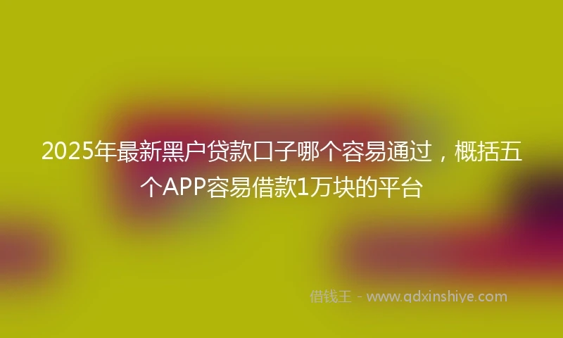 2025年最新黑户贷款口子哪个容易通过，概括五个APP容易借款1万块的平台