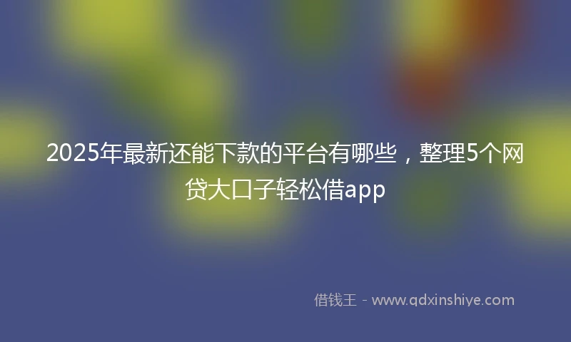 2025年最新还能下款的平台有哪些，整理5个网贷大口子轻松借app