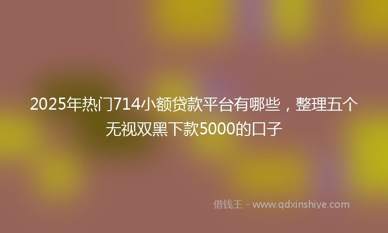 2025年热门714小额贷款平台有哪些，整理五个无视双黑下款5000的口子