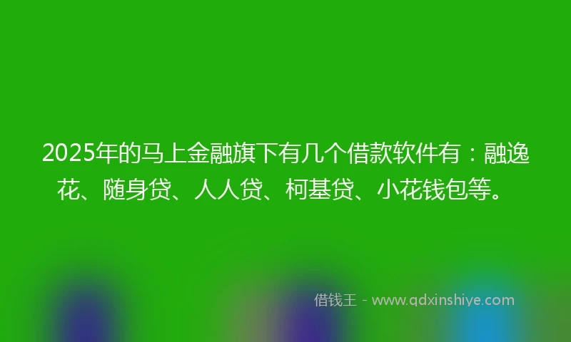 2025年的马上金融旗下有几个借款软件有：融逸花、随身贷、人人贷、柯基贷、小花钱包等。
