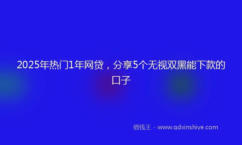 2025年热门1年网贷,分享5个无视双黑能下款的口子