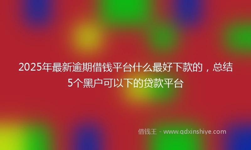 2025年最新逾期借钱平台什么最好下款的，总结5个黑户可以下的贷款平台