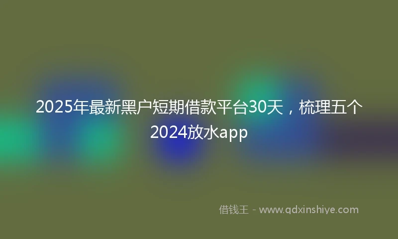 2025年最新黑户短期借款平台30天，梳理五个2024放水app
