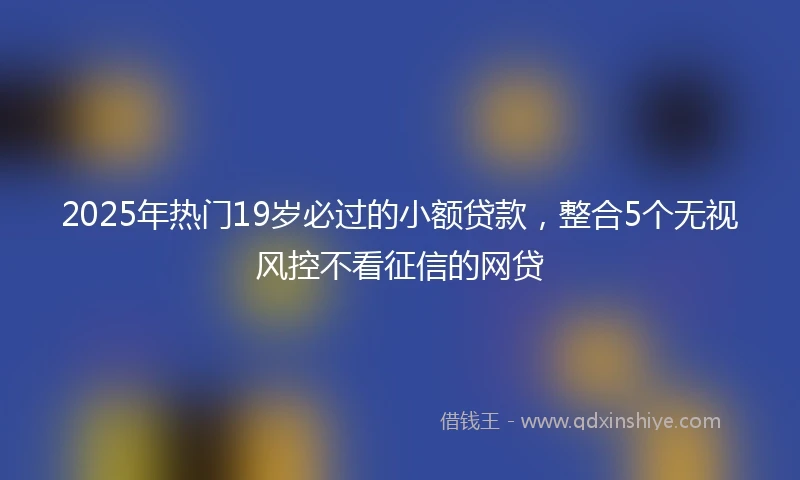2025年热门19岁必过的小额贷款,整合5个无视风控不看征信的网贷