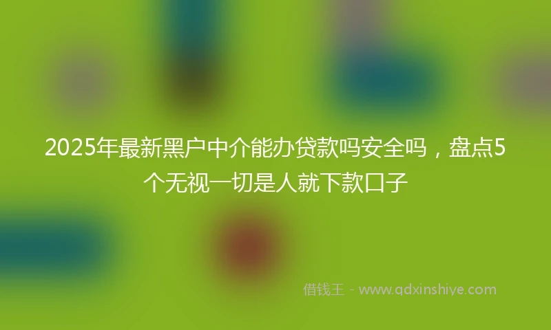 2025年最新黑户中介能办贷款吗安全吗,盘点5个无视一切是人就下款口子