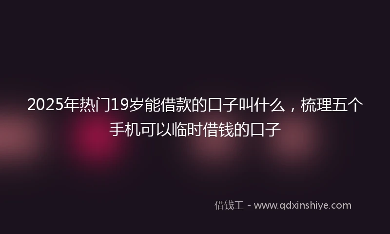 2025年热门19岁能借款的口子叫什么,梳理五个手机可以临时借钱的口子