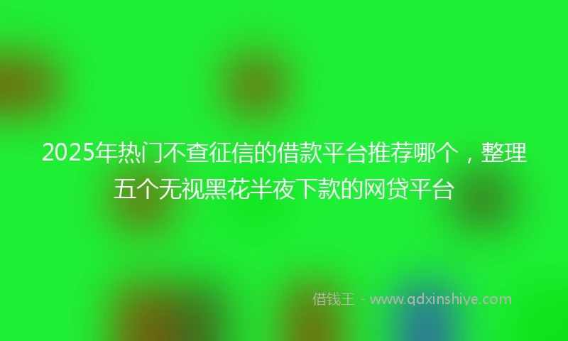 2025年热门不查征信的借款平台推荐哪个，整理五个无视黑花半夜下款的网贷平台