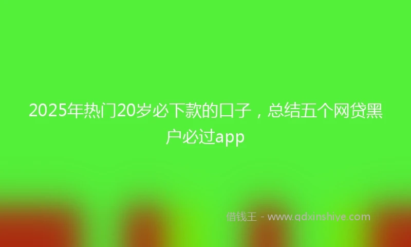 2025年热门20岁必下款的口子，总结五个网贷黑户必过app