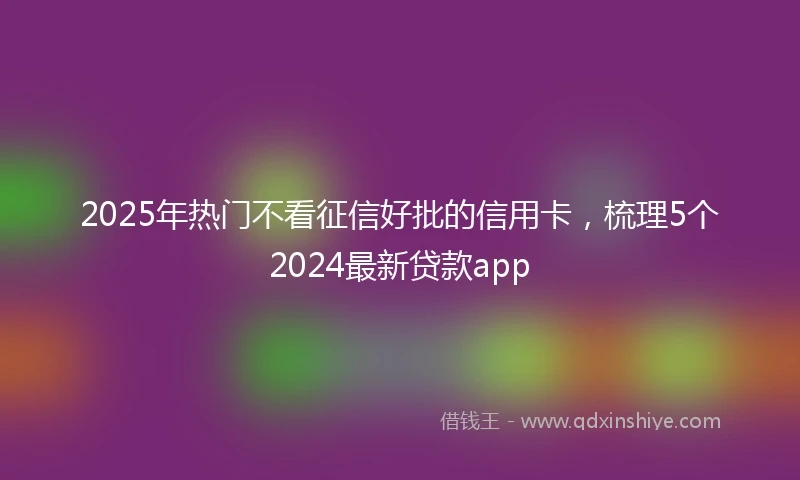 2025年热门不看征信好批的信用卡，梳理5个2024最新贷款app