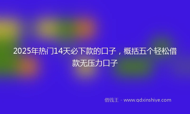 2025年热门14天必下款的口子，概括五个轻松借款无压力口子