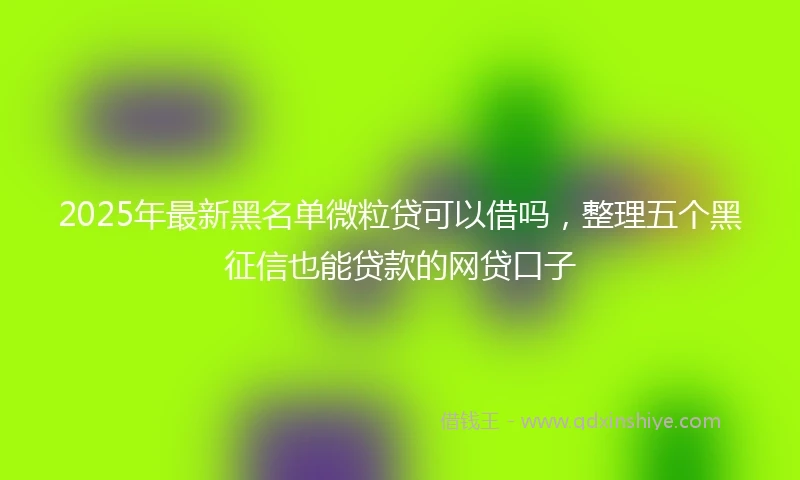 2025年最新黑名单微粒贷可以借吗，整理五个黑征信也能贷款的网贷口子