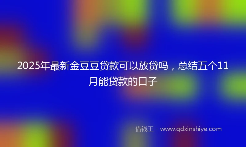 2025年最新金豆豆贷款可以放贷吗，总结五个11月能贷款的口子