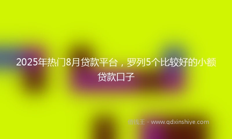 2025年热门8月贷款平台，罗列5个比较好的小额贷款口子