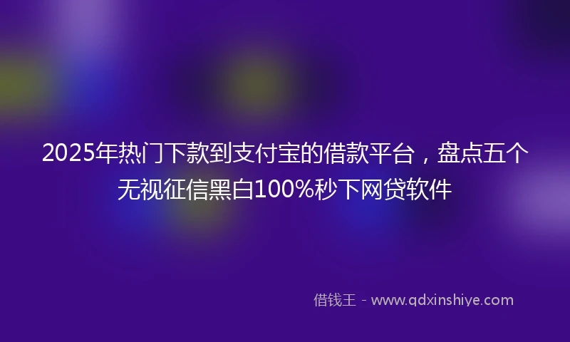 2025年热门下款到支付宝的借款平台，盘点五个无视征信黑白100%秒下网贷软件