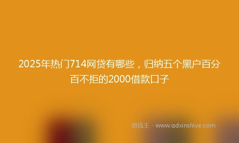 2025年热门714网贷有哪些，归纳五个黑户百分百不拒的2000借款口子